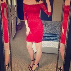 Guess Red Lace Dress